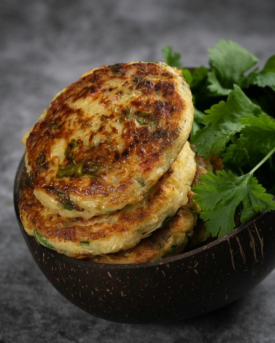Galettes de courgette, feta et menthe