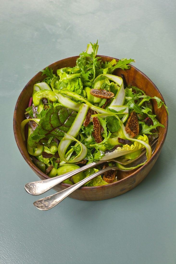 Salade de lentilles, chèvre et noix